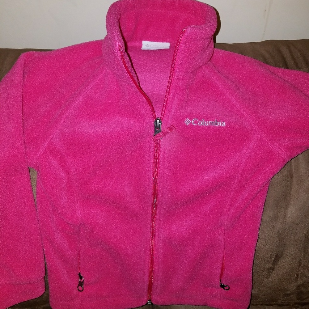 Columbia girls pink fleece jacket